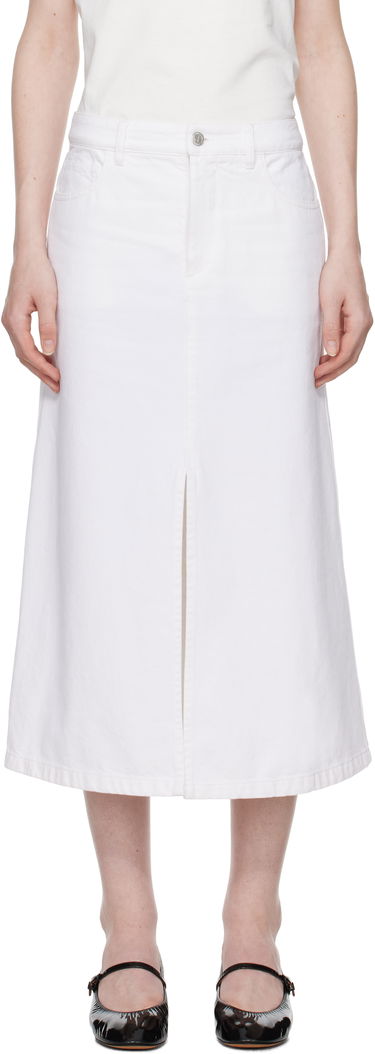 Пола A.P.C. Denim Midi Skirt with Front Slit Бяло | COGZV-F06423, 0
