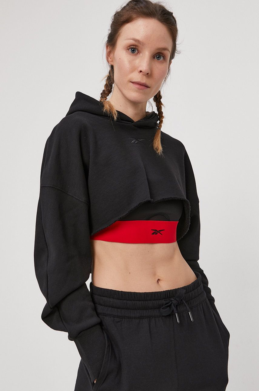 Суитчър Reebok Cardi B x Crop Sweatshirt Черно | H48417, 0