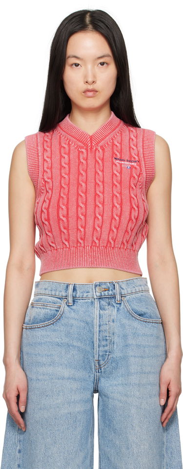 Пуловер Alexander Wang Alexander Wang.t Organic Cotton Cable Knit Vest Червено | 4KC2251045, 0