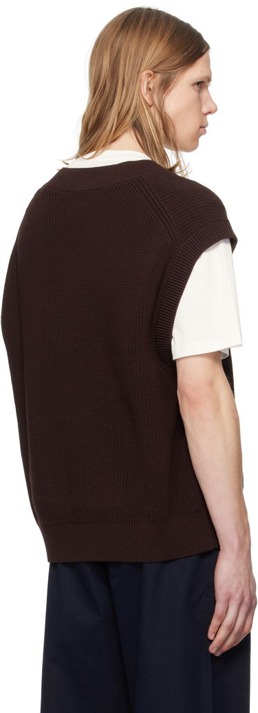 Пуловер Studio Nicholson Studio Nicholson 5GG Knit Vest Кафяво | CULKIN SNM - 1305, 2