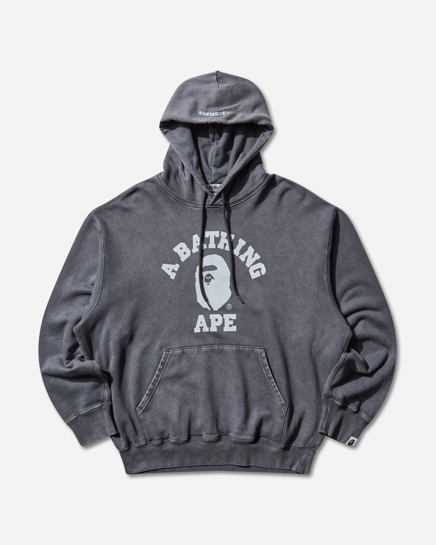 Суитчър BAPE Garment Dye College Pullover Hoodie Сиво | 1L80114304 CHARCOAL, 1