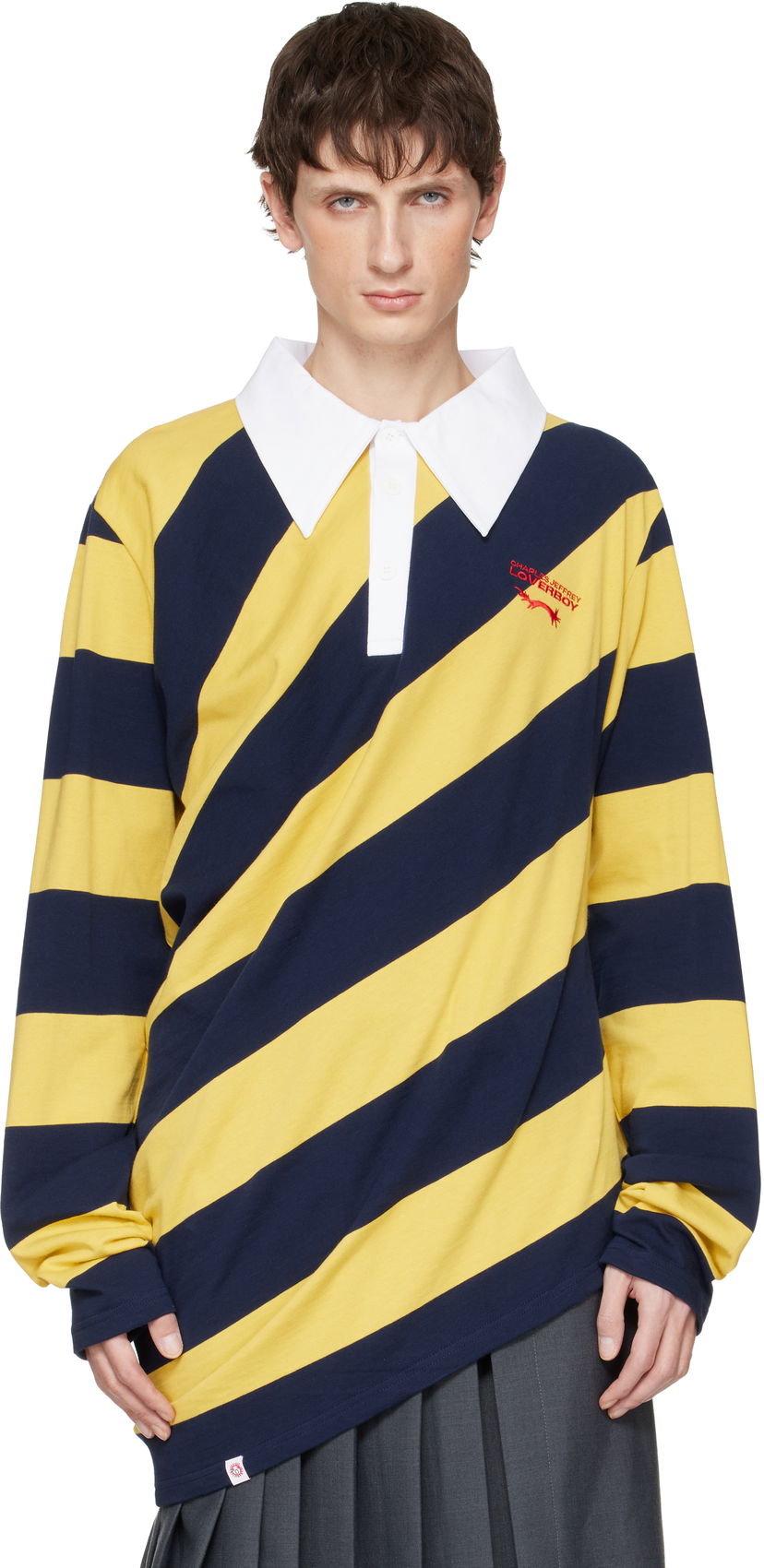 Поло тениска Charles Jeffrey Loverboy Charles Jeffrey LOVERBOY Topsy Turvy Long-Sleeve Striped Polo Многоцветен | 052081601