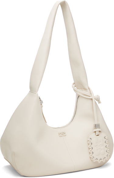 Чанта през рамо GANNI GANNI Medium Hobo Bag Бяло | A6838, 1