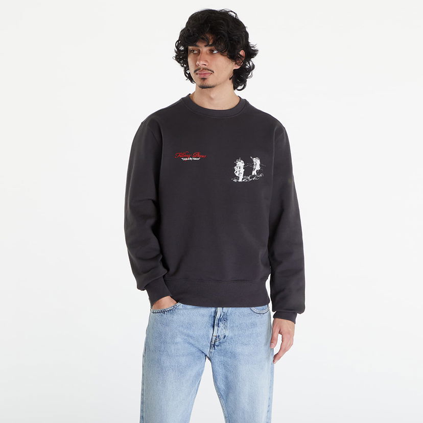 Тениска Filling Pieces United by Nature Sweatshirt UNISEX Pavement Черно | 74517031268