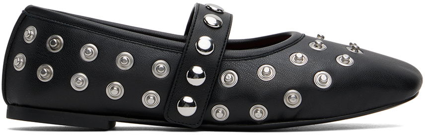 Кецове и обувки Stella McCartney Stella McCartney Ryder Popper-Studded Ballerina Flats Черно | 810473W1IL0, 0