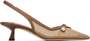 Кецове и обувки Jimmy Choo Amita 45 Mesh Slingback Heels Бежово | AMITA 45, 0