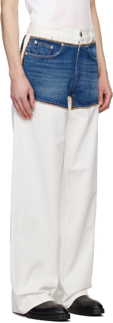 Дънки Jean Paul Gaultier Jean Paul Gaultier 'The Petit Grand' Two-Tone Wide-Leg Jeans Синьо | 25/33-F-JE166-D018-0357, 1