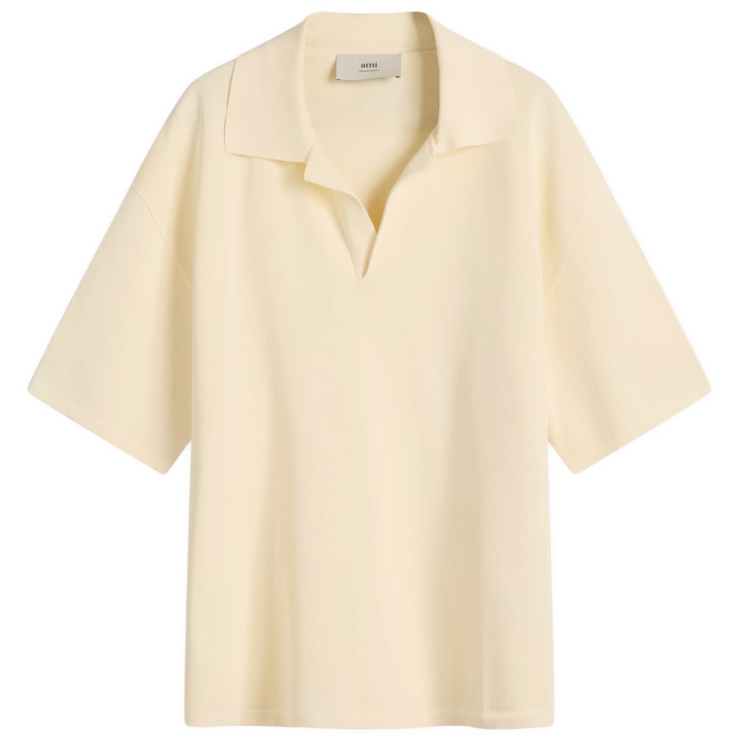 Поло тениска AMI AMI Paris Men's Short Sleeve Polo Shirt, Size Large Бежово | UPL164-KN0064-136, 1