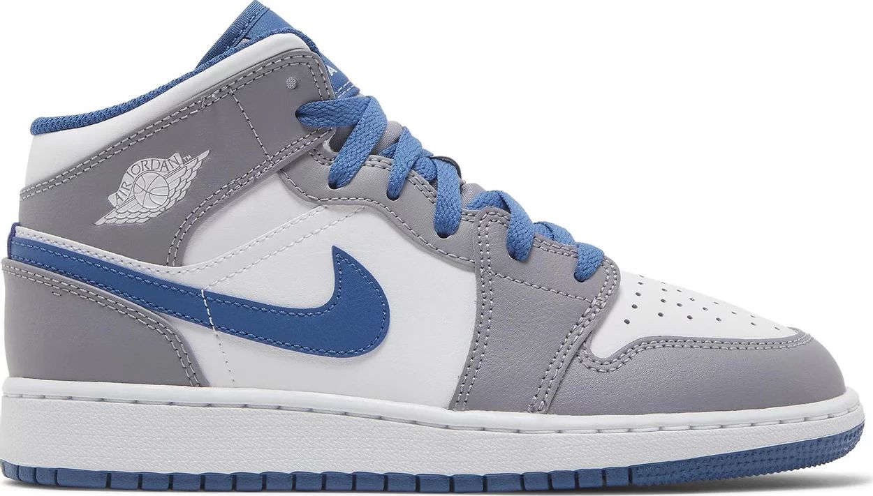 Кецове и обувки Jordan Air Jordan 1 Mid "True Blue" GS Сиво | DQ8423-014, 1