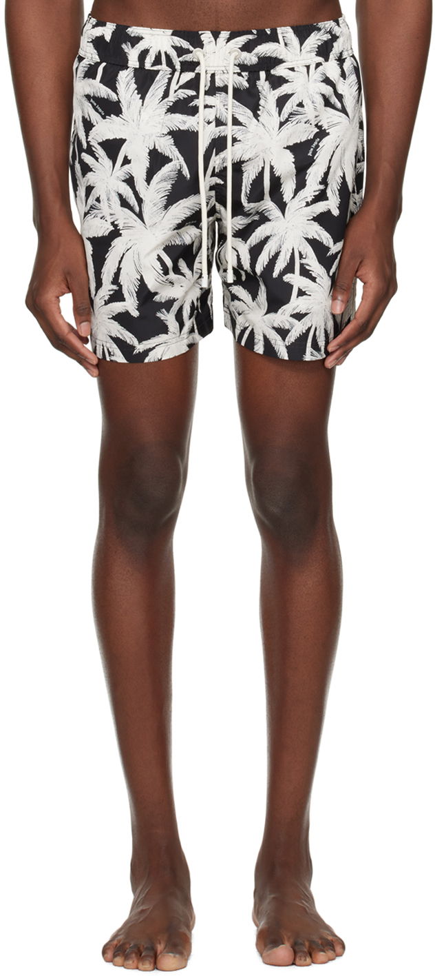 Бански Palm Angels Palms Allover Swim Shorts Черно | PMFD002R24FAB0061003