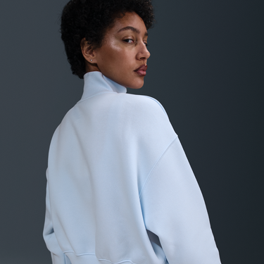 Суитчър Nike Sportswear Phoenix Fleece Cropped Half-Zip Sweatshirt Синьо | DQ5767-423, 3