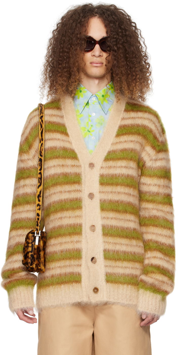 Пуловер Marni Striped Cardigan Бежово | CDMG0051Q0 UFU191, 0