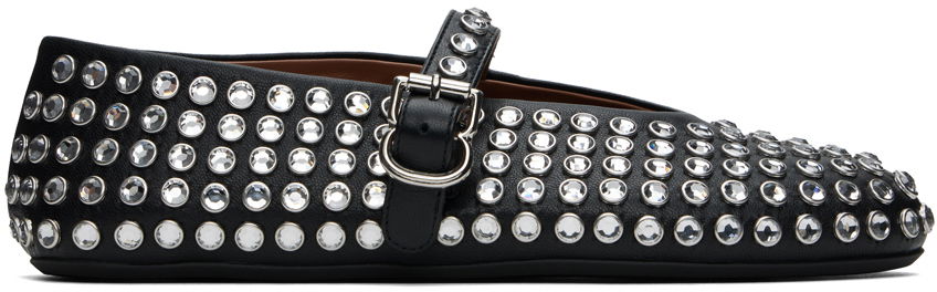 Облекло Alaïa ALAÏA Lambskin Ballerina Flats with Strass Черно | AA3A029CK116, 0