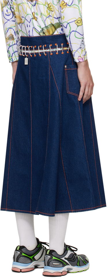 Пола Chopova Lowena Chopova Lowena Nosebutter Denim Midi Skirt Синьо | 8115, 2