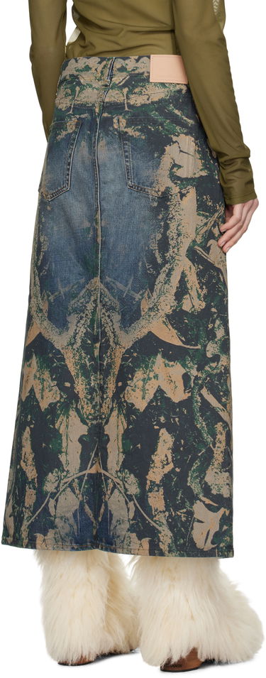 Пола Acne Studios Acne Studios Graphic Print Denim Maxi Skirt Синьо | AF0506-, 2