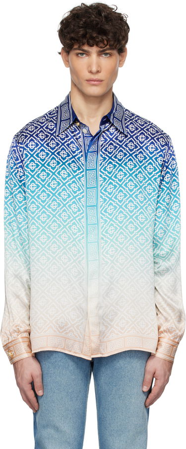 Риза Casablanca Classic Collar Long Sleeve Shirt With Print Синьо | U-MPS25-SH-021-01, 0