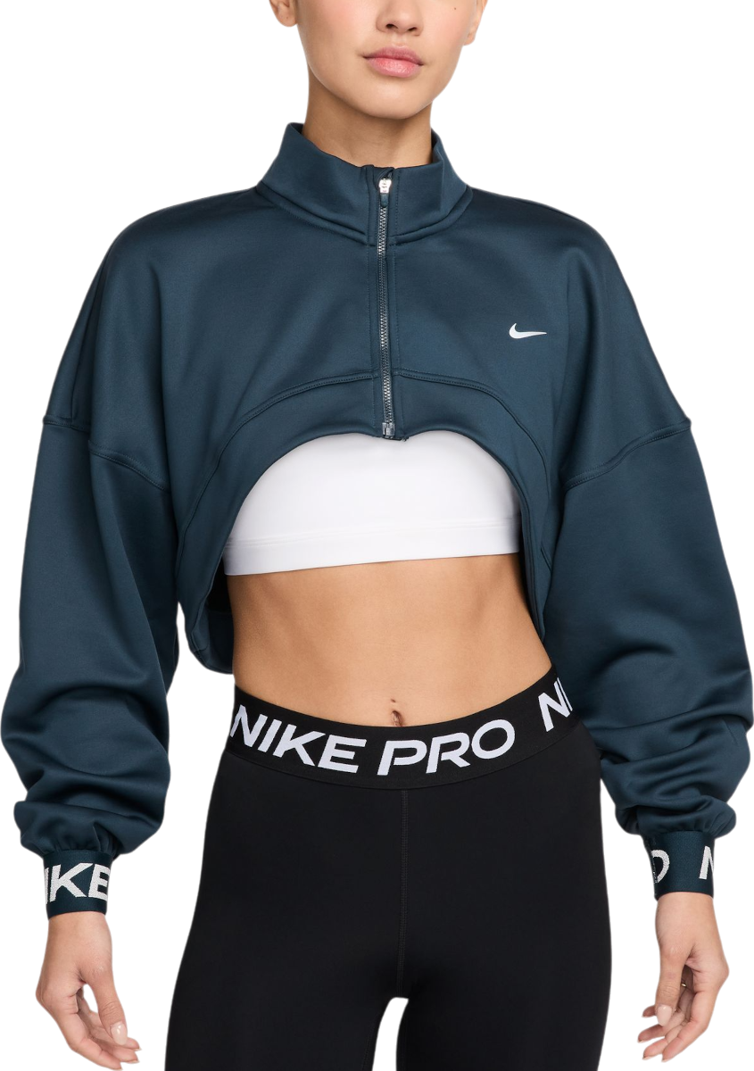 Суитчър Nike Cropped Fleece Sweatshirt Тюркоазено | fv8097-478, 0