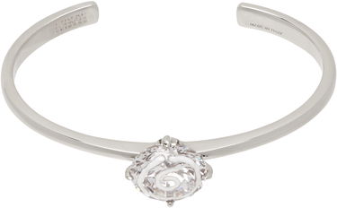 Гривна Maison Margiela MM6 Maison Margiela Silver & White Enamel Logo Cuff Bracelet Металик | SM6UY0101 P8372, 0