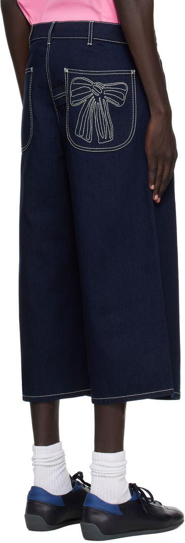 Къси панталони Acne Studios Acne Studios Embroidered Denim Shorts Тъмно синьо | CE0072-, 2