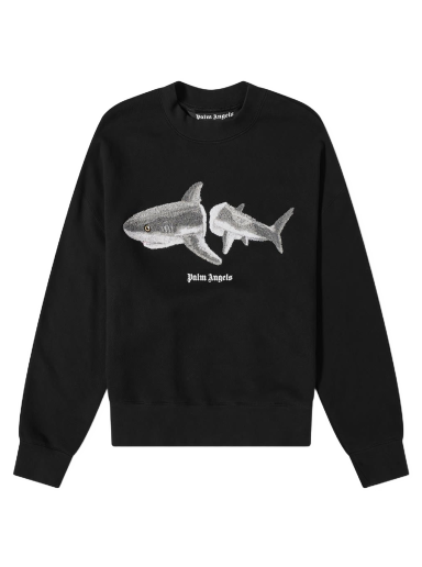 Суитчър Palm Angels Shark Crew Sweat Черно | PMBA026S22FLE0041009