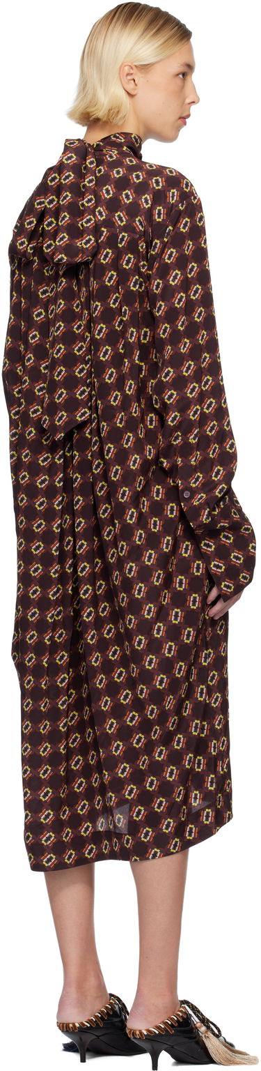 Pокля Dries Van Noten Dries Van Noten Silk Printed Long Sleeve Turtleneck Midi Dress Многоцветен | 252-011074-2072, 2