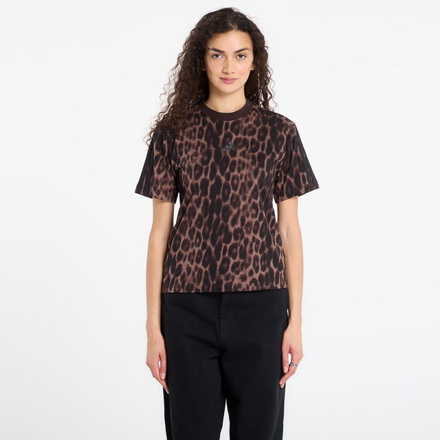Seasonal Essentials Leopard Print T-Shirt with 3-Stripes