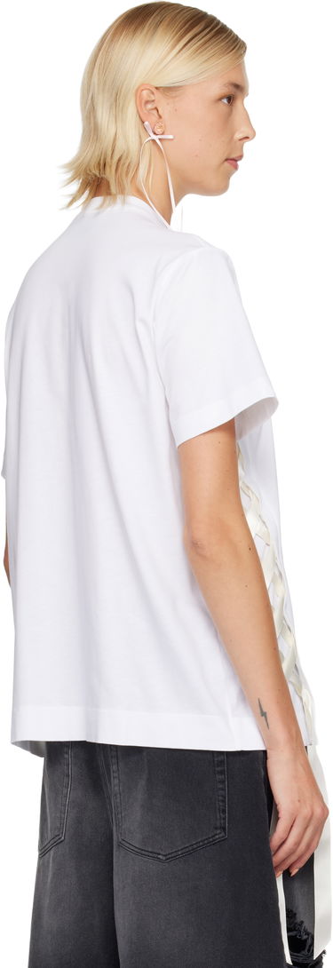 Тениска Simone Rocha Simone Rocha Unraveling Ribbon T-shirt Бяло | 5368 0553, 2