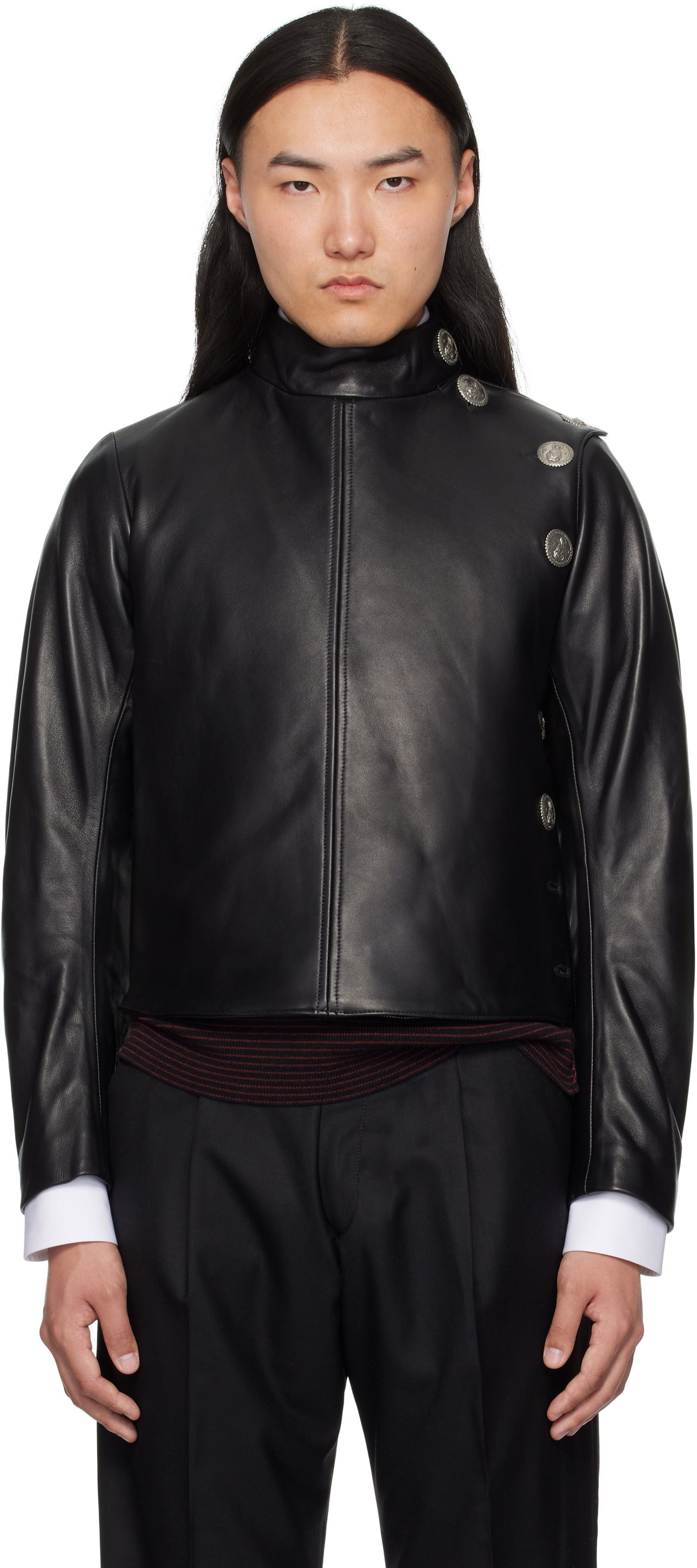 Яке Enfants Riches Déprimés Enfants Riches Déprimés Leather Fencing Jacket Черно | 040-246, 0