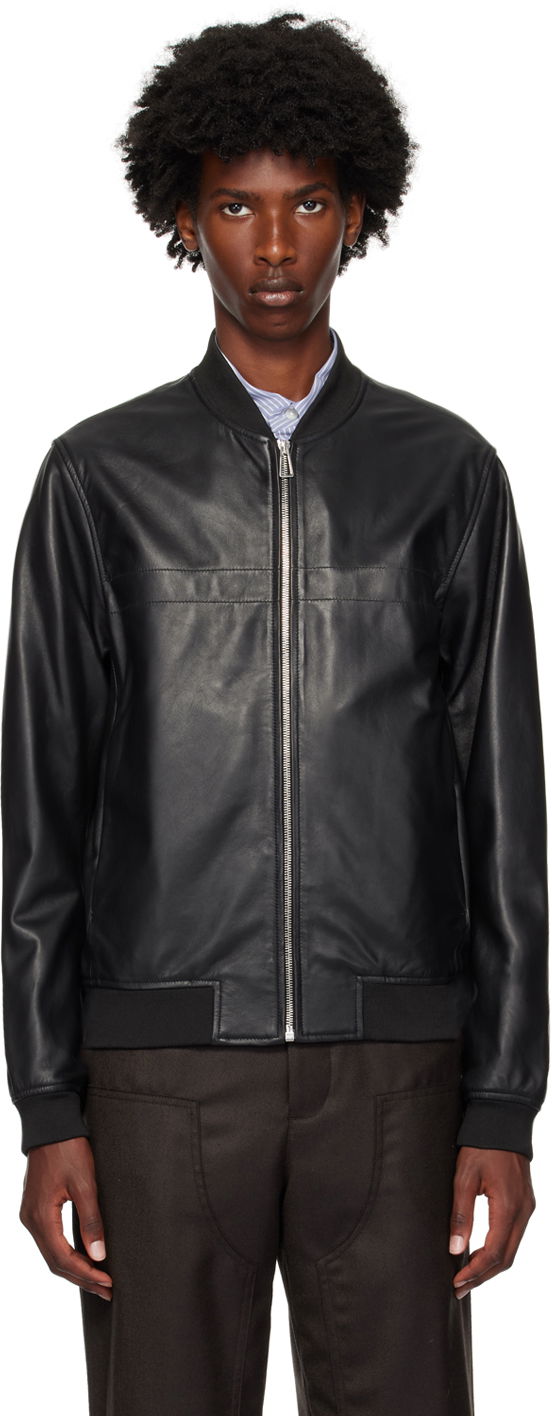 PS Paul Smith Zip Leather Bomber Jacket