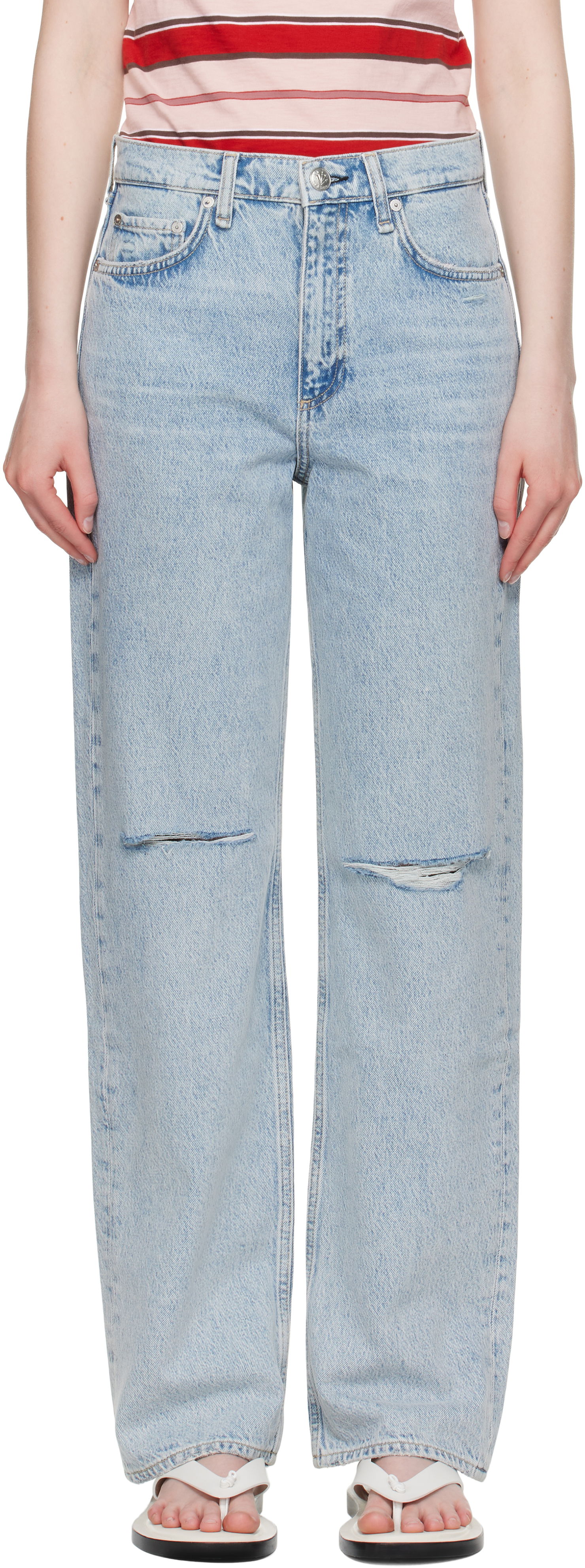 Дънки rag & bone rag & bone Shea Relaxed High Rise Jeans Синьо | WDD25P1006RGCH, 0