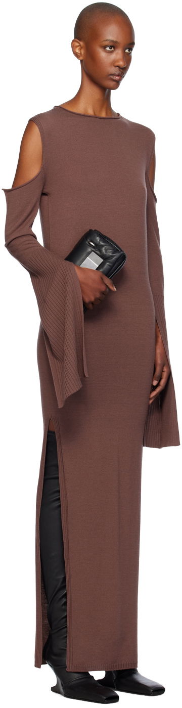 Pокля Rick Owens Rick Owens Porterville Cape Sleeve Maxi Dress Кафяво | RP02D3610 M, 1