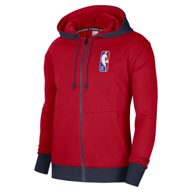 Суитчър Nike Brooklyn Nets Courtside Full-Zip Fleece Hoodie Червено | DB2180-657, 0