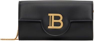 Портфейл Balmain Balmain B-Buzz Leather Wallet on Chain Черно | DN1ON197LAVE, 0