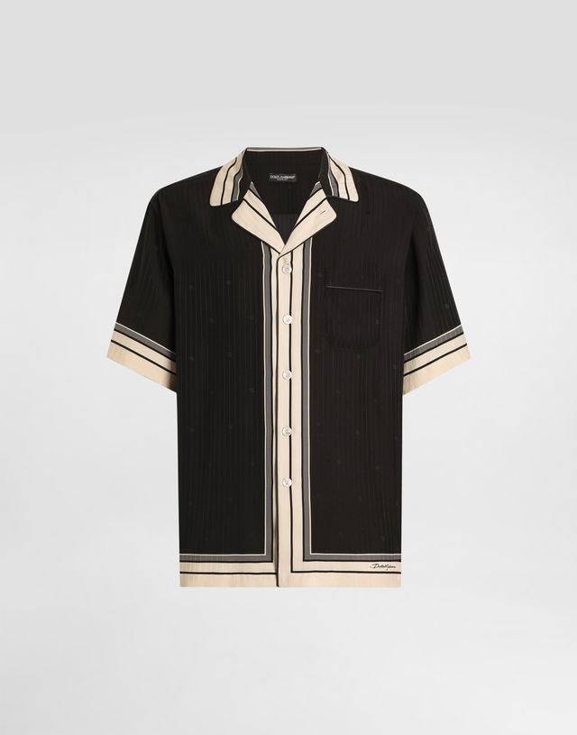 Logo And Stripe-print Hawaii Shirt