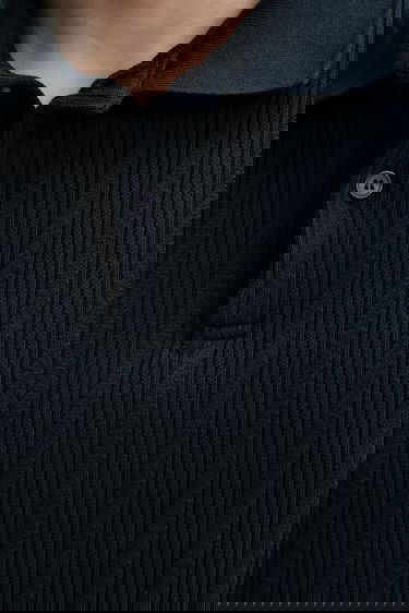 Поло тениска Samsoe Samsoe Ribbed Polo Shirt SAKEVIN Тъмно синьо | M25200034, 4