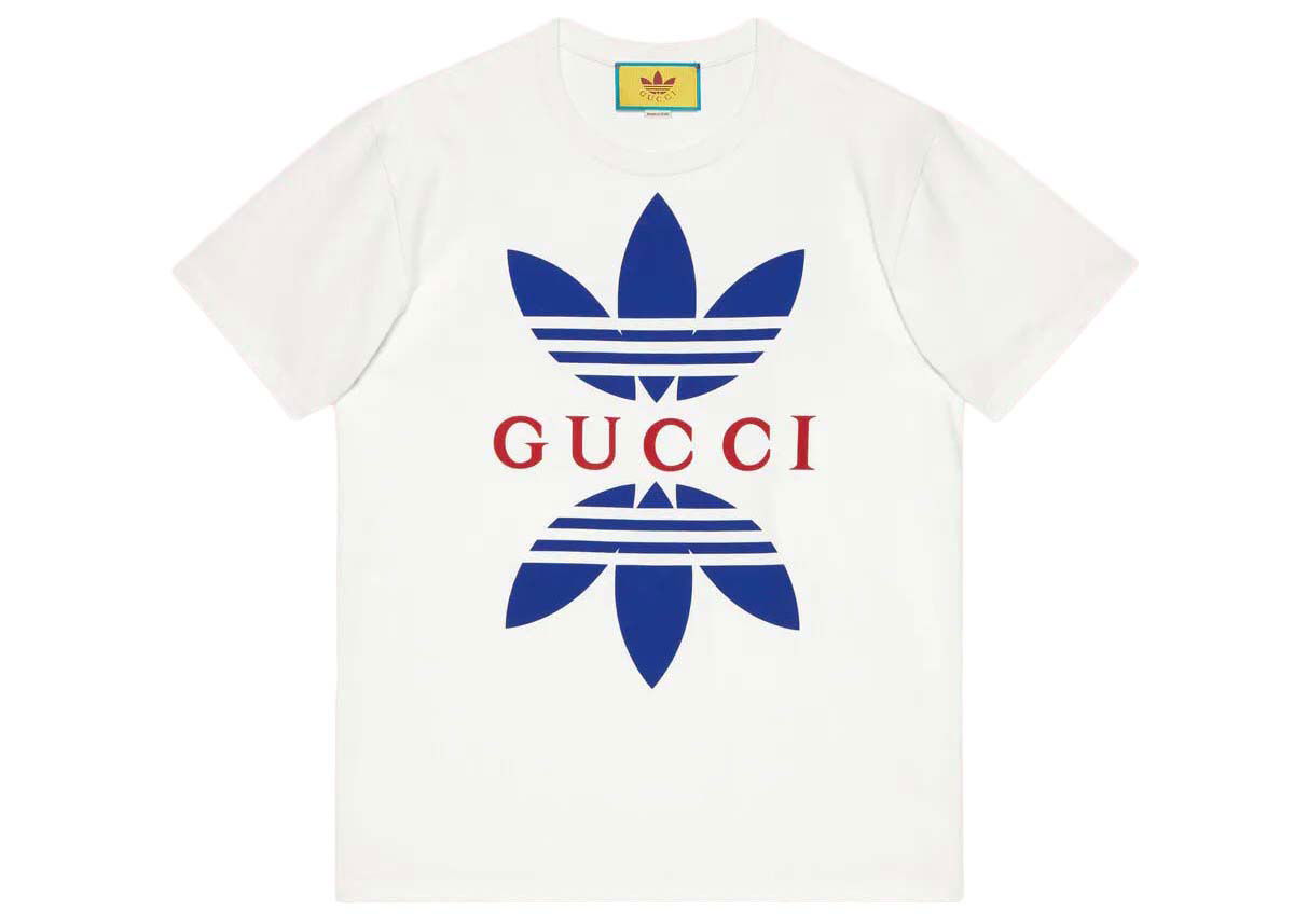 Тениска Gucci adidas x Cotton Jersey T-Shirt Бяло | 548334 XJEMJ 9280, 0