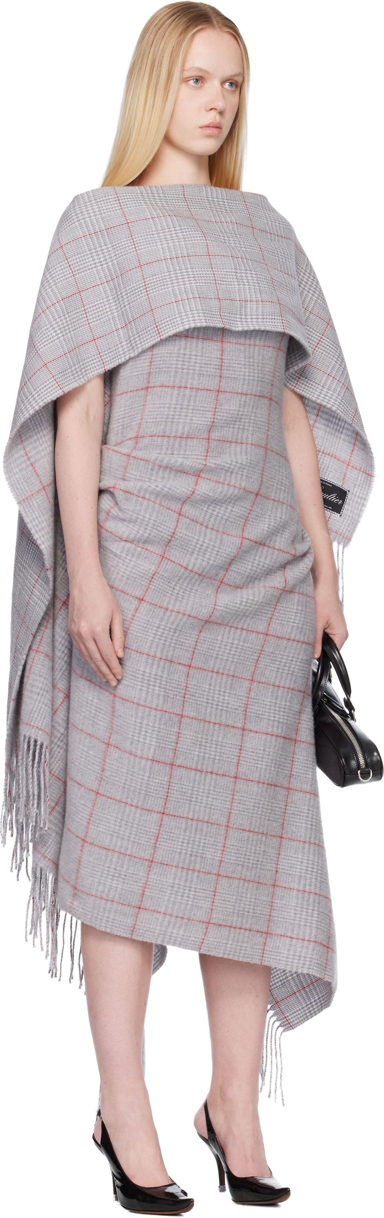 Pокля Jean Paul Gaultier Jean Paul Gaultier Wool Scarf Maxi Dress Сиво | 25/04-W-DR083-W047-080230, 1