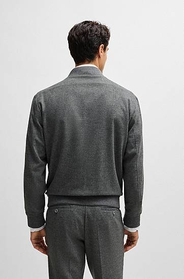 Яке бомбър BOSS Slim-Fit Bomber Jacket Сиво | 50502547, 1