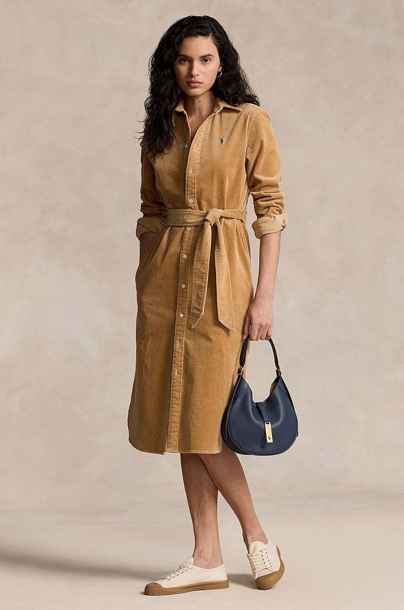 Pокля Polo by Ralph Lauren Midi Dress Бежово | 211941474