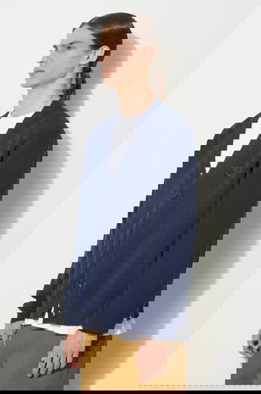 Пуловер MAISON KITSUNÉ Neil Barrett Bold Fox Head Patch Comfort Ribbed Cardigan Тъмно синьо | MM00506KT1098, 3