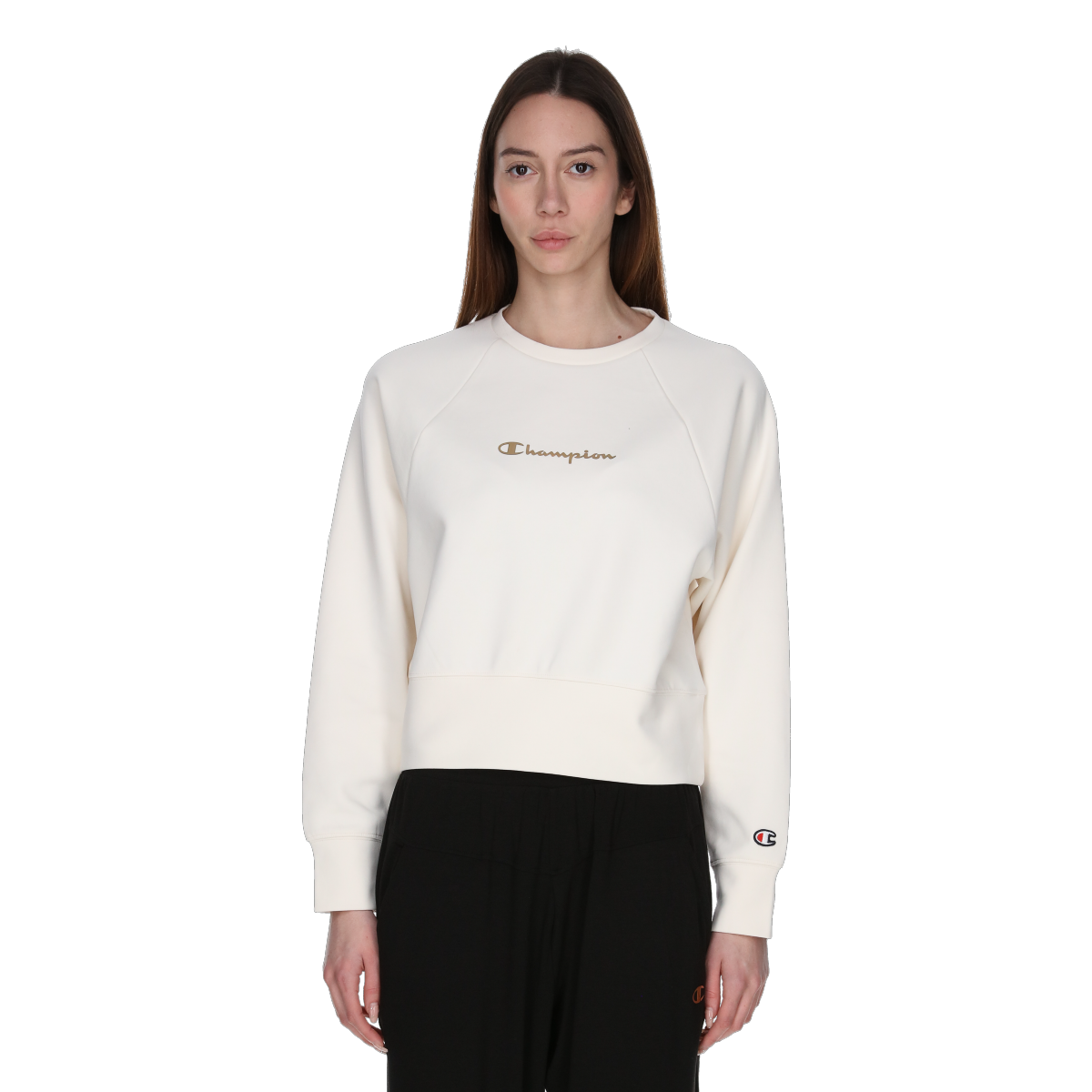 Суитчър Champion Cropped Raglan Crewneck Sweatshirt Бежово | 118248-WW001, 0