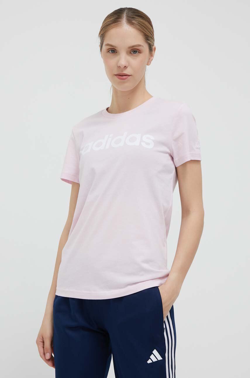 Тениска adidas Originals Loungwear Essentials Slim Logo Tee Розово | GL0771, 0