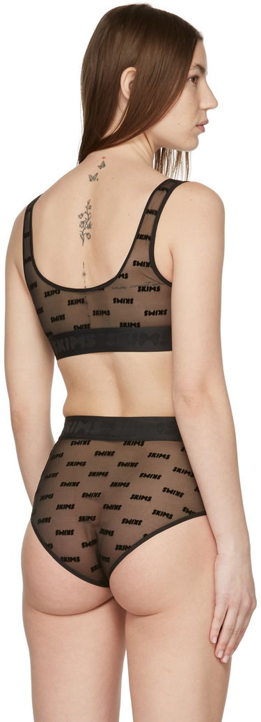Сутиен SKIMS After Hours Logo-Jacquard Mesh Bra Черно | BR-SCN-1312, 2