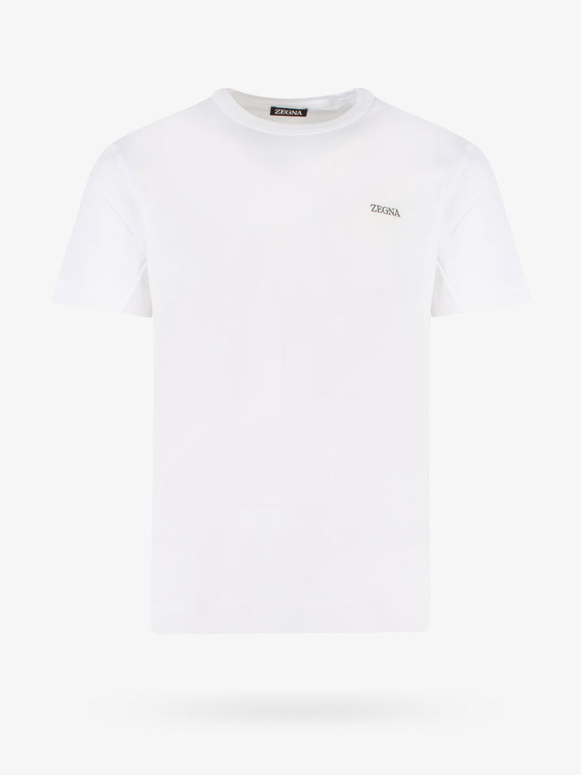 Тениска ZEGNA Men's White Crew Neck T-Shirt Бяло | E7360A5B760N00