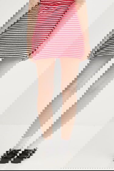 Пола Sporty & Rich Sporty & Rich Striped Terry Aline Mini Skirt Червено | SK017602300ST67, 2