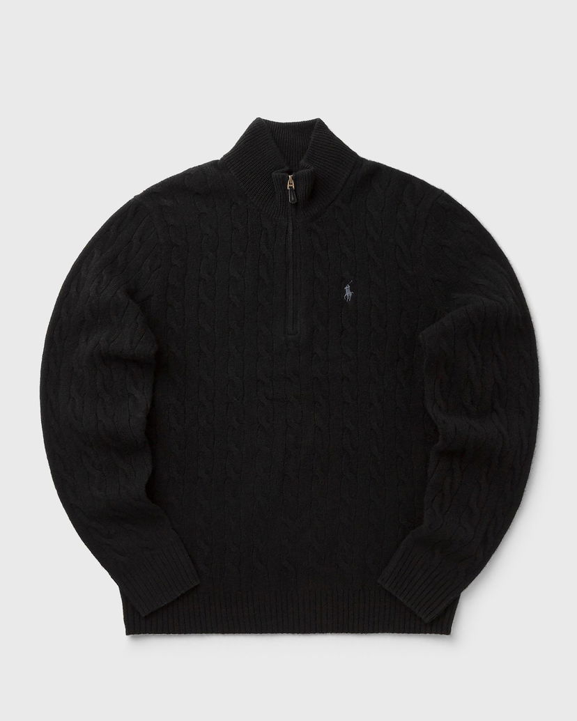 Пуловер Polo by Ralph Lauren Cable Knit Quarter-Zip Mock Neck Sweater Черно | 710876766005