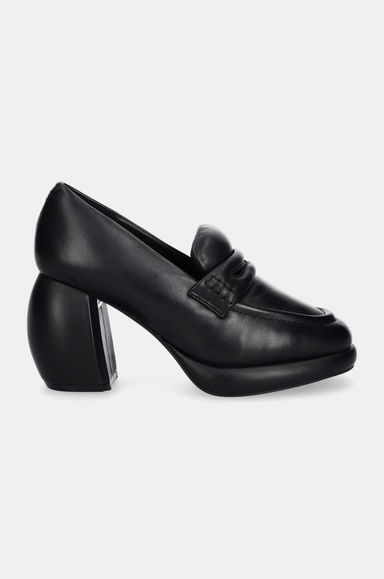 Leather Platform Loafers, 0