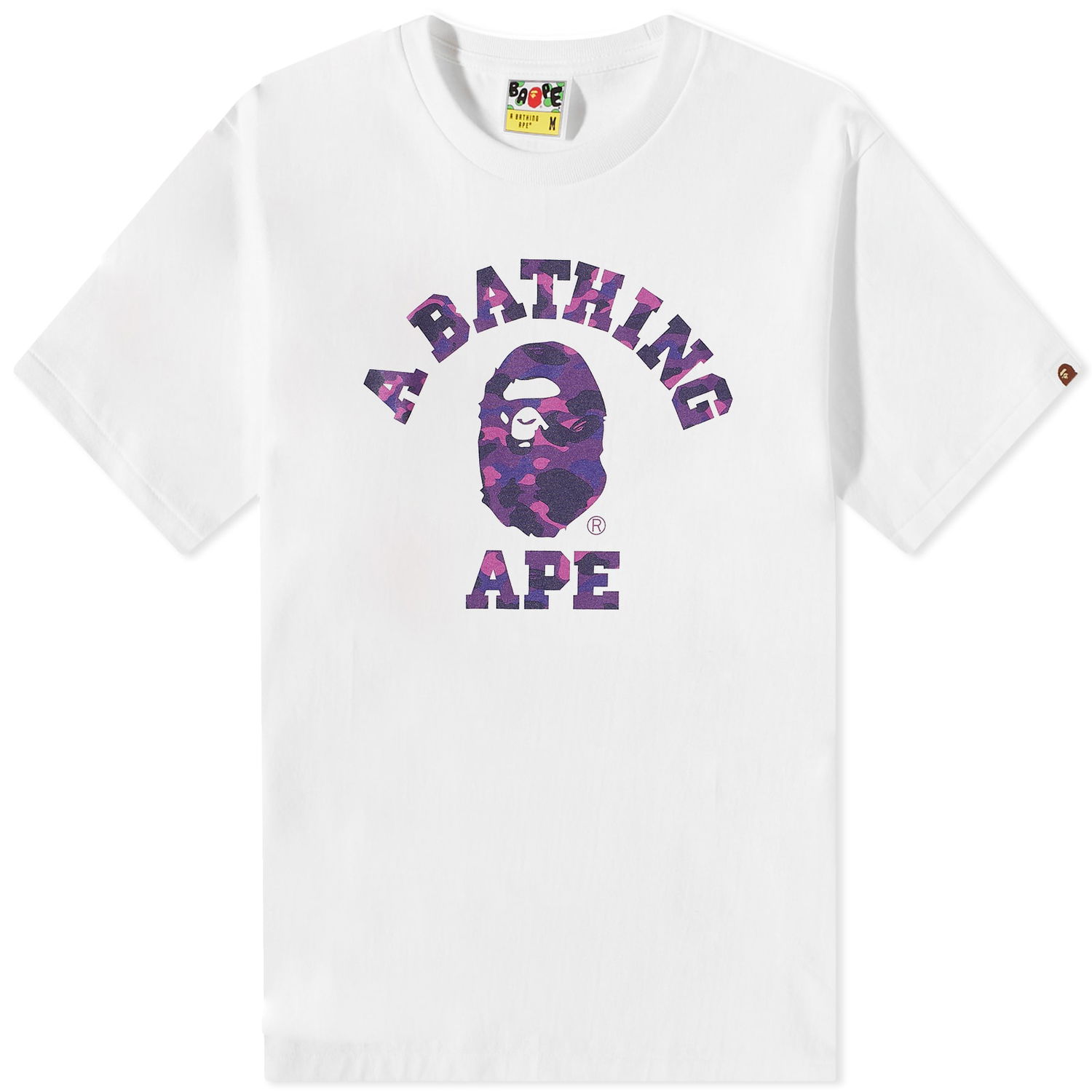 Тениска BAPE Colour Camo College T-Shirt White/Purple Бяло | 001TEJ301013M-WHTPPL, 0