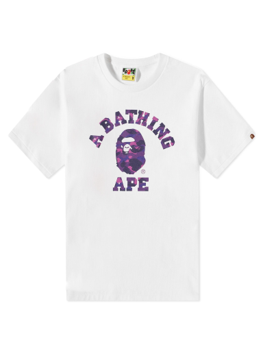 Тениска BAPE Colour Camo College T-Shirt White/Purple Бяло | 001TEJ301013M-WHTPPL