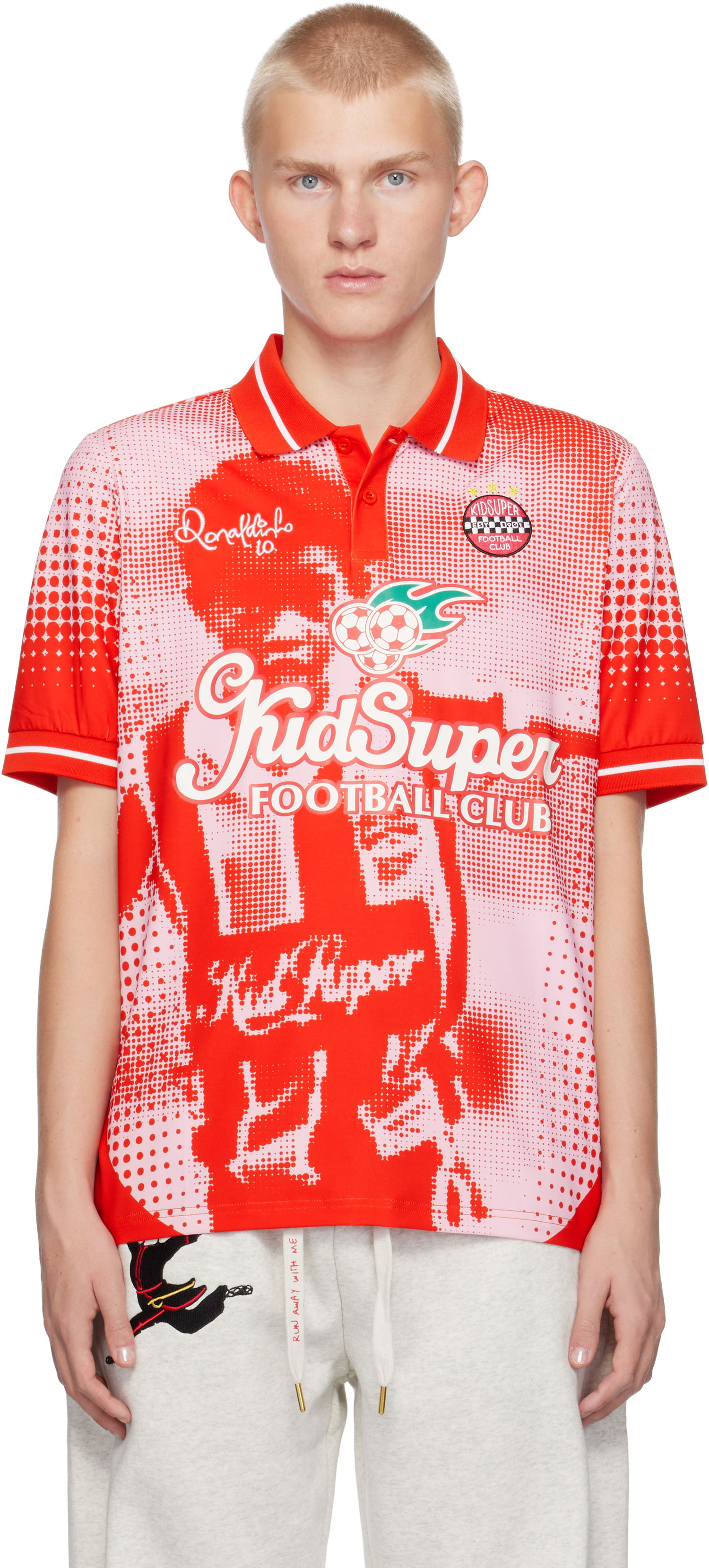 Поло тениска KidSuper Soccer Jersey Polo Червено | AW24-JRSY-01, 0